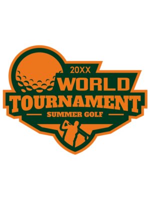 World Tournament Simmer Golf logo template